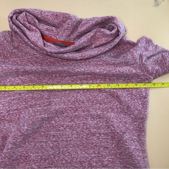 Athleta Women’s Heathered Red funnel neck long sleeved pullover top Size Small - Picture 11 of 11